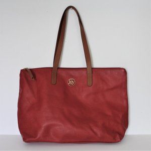 Joy Mangano Red Leather Tote